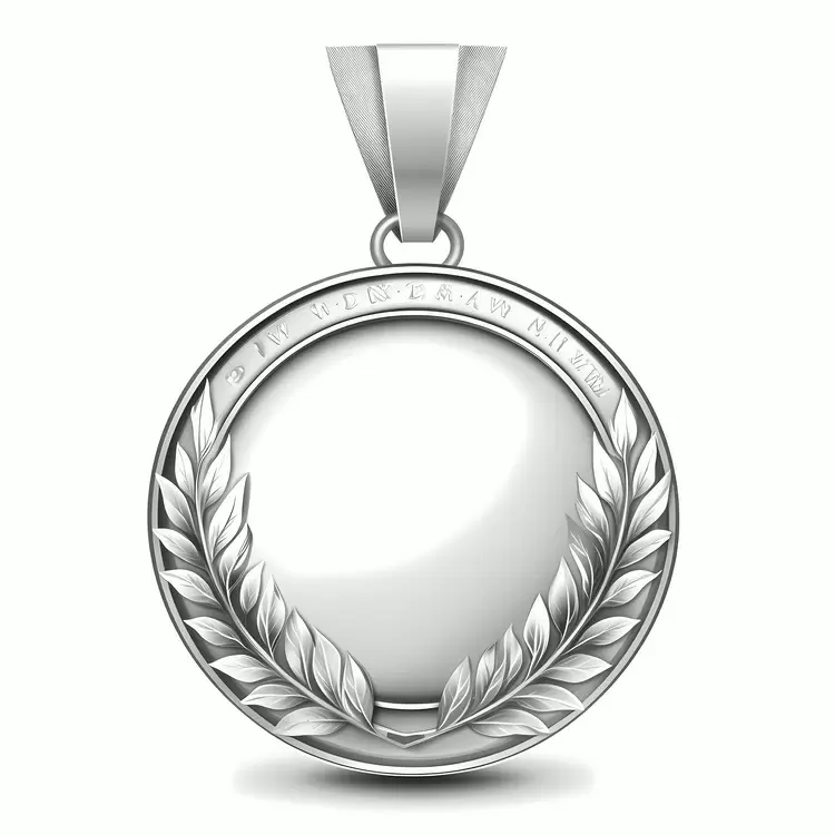 silver medal Oval shape Laurel wreath Custom medal