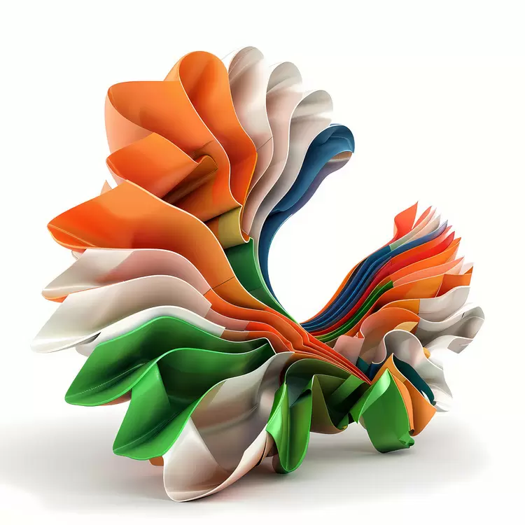 Indian Independence Day Colorful Origami Creative Paper