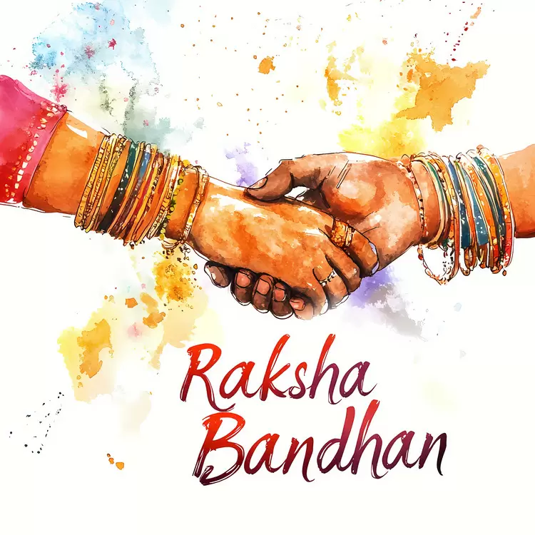 handshaking watercolor colors rakshak cultural