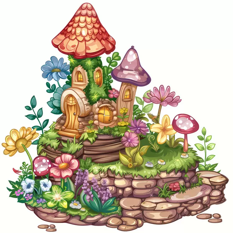 magical abode mystical dwelling fairy house mushrooms Fairy Garden