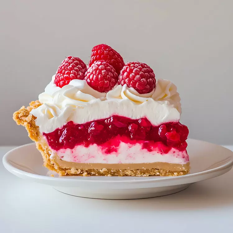 Raspberry Cream Pie Sliced Whipped cream