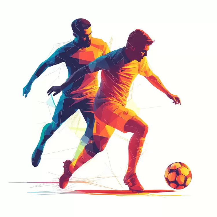 soccer players lively action motion dynamic