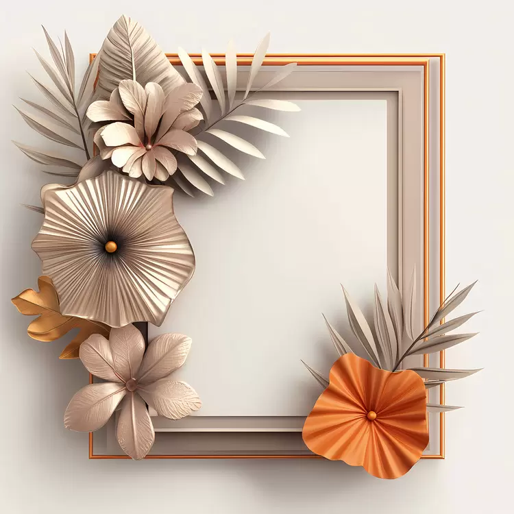 ornate frame August Flower frame golden frame frame with flowers