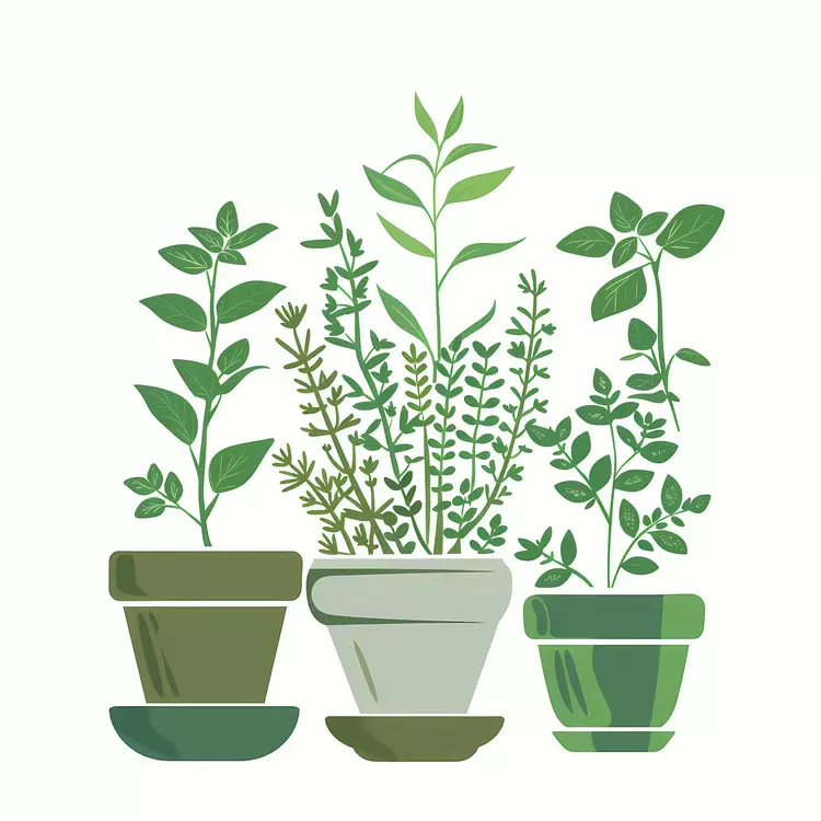 fresh herbs aromatic green potted