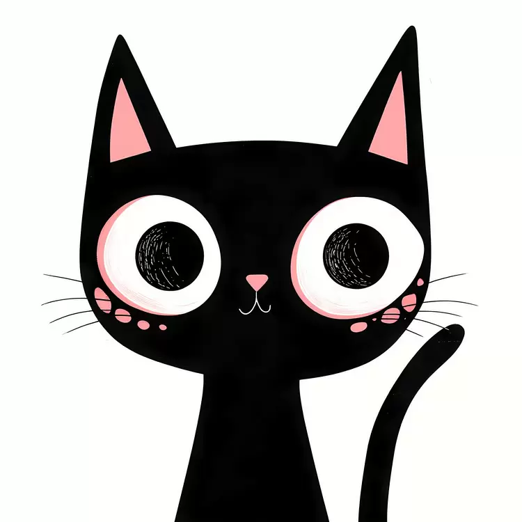 whiskers paws black cat fur Kuromi