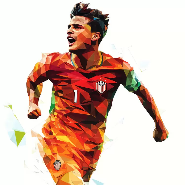 modern Cristiano Ronaldo high quality football polygonal