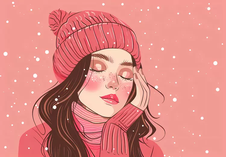 winter mouth scarf makeup eye