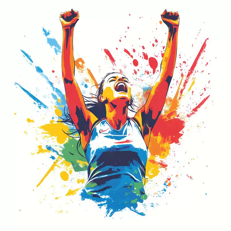 Painting style Motivational winner Female athlete olympic