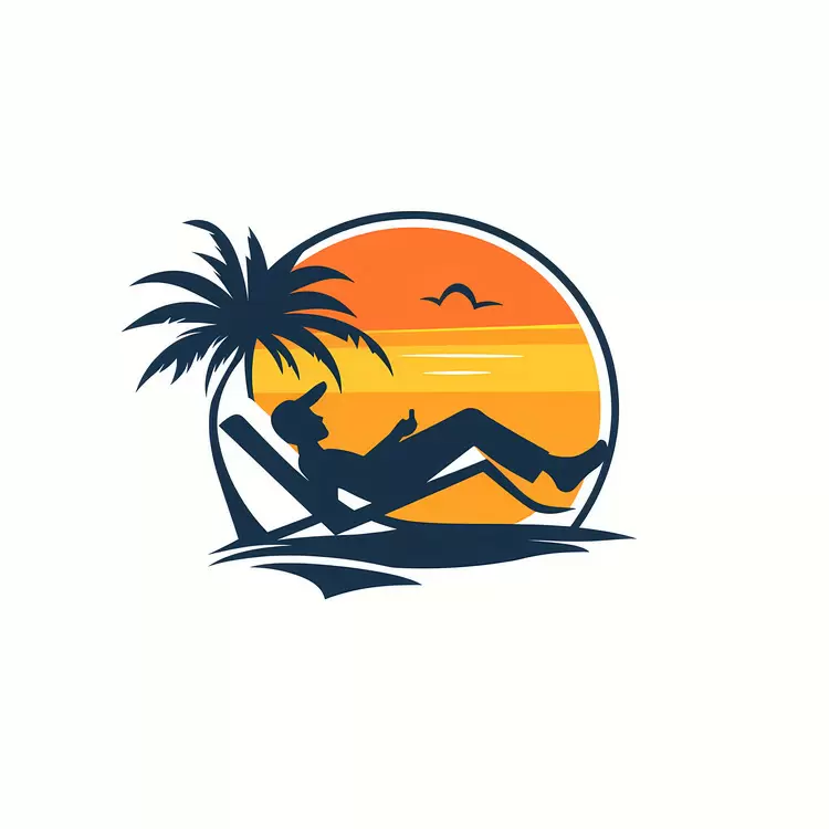 Design elements Lazy Day Artwork Sunset Tropical vacation