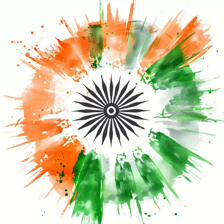 National identity India national flag Paint splatter Pantone color