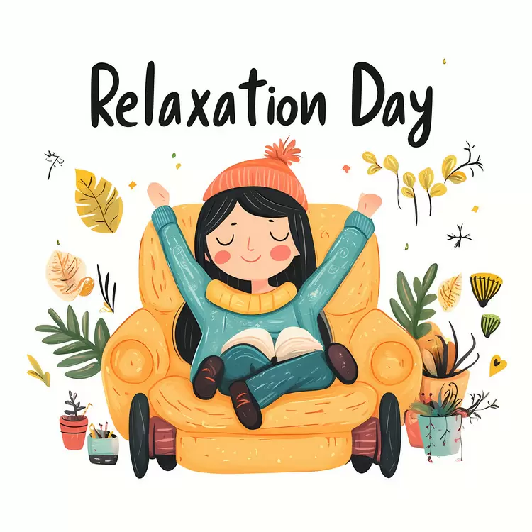 lazy day fall Relaxation Day woman relaxing on a couch yellow armchair