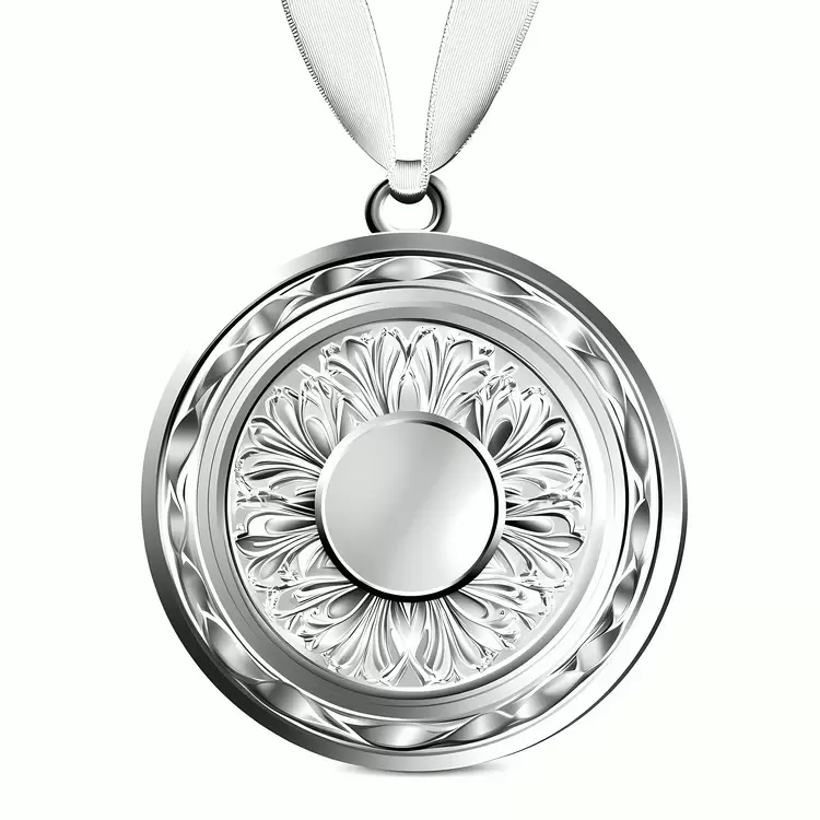 silver medal Medallion Certificate Present