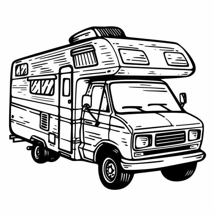 recreational vehicle towing retro summer theme