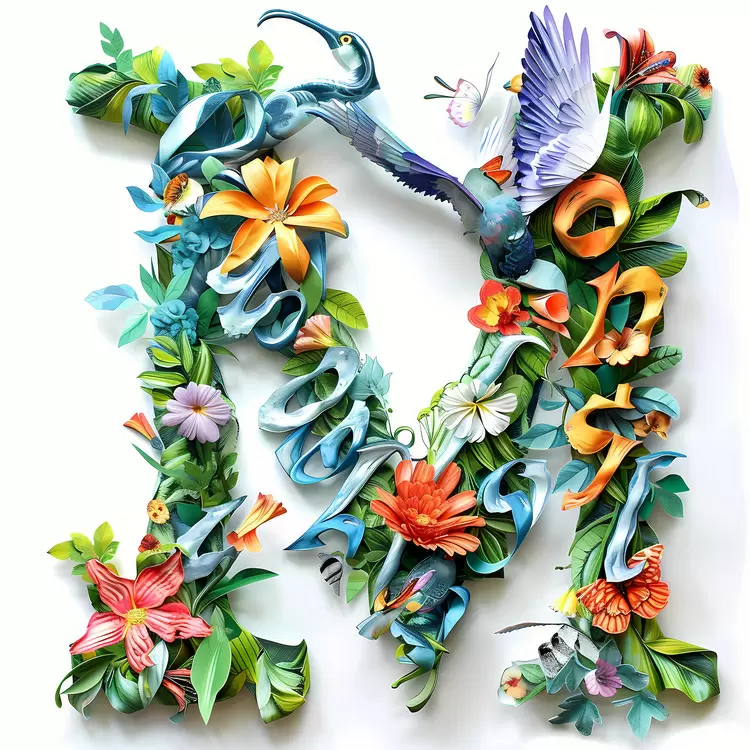 Artistic typography Natural elements Creative lettering Maryland Botanical elements