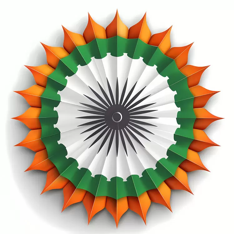 orange Indian Independence Day circular patriotic