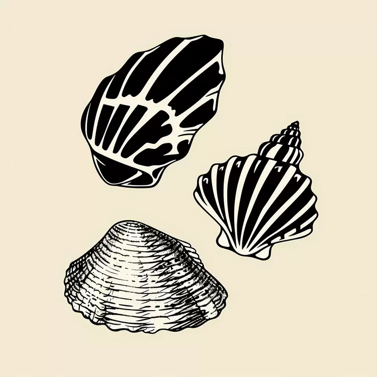 seashell design summer theme beach shells ocean life scallop