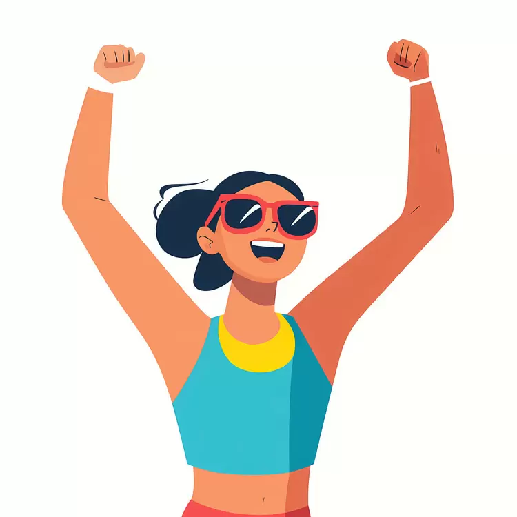 sunglasses celebration Human bright colors hand up in the air