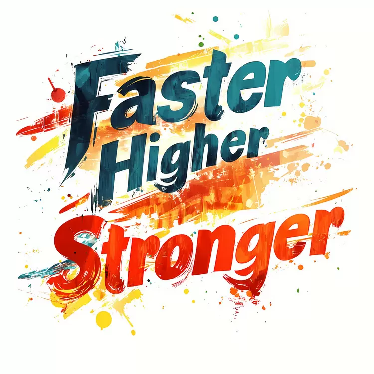 dynamic vibrant intense faster higher stronger paint splatter