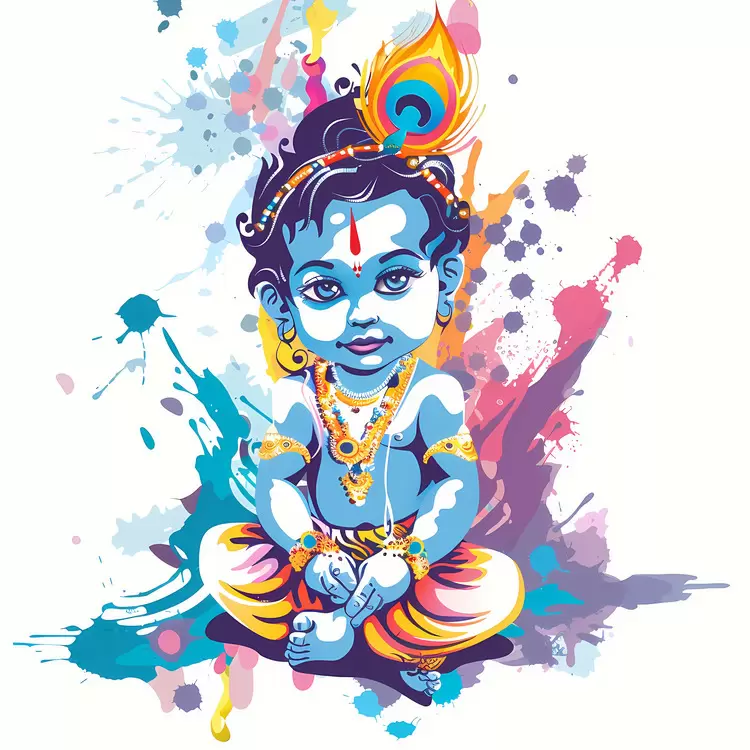 painting spiritual symbolism religious art hindu god colorful paint splashes