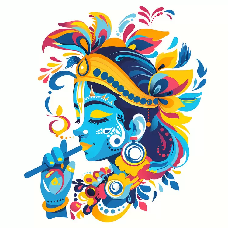Flower Lord Krishna Janmashtami Human Artistic