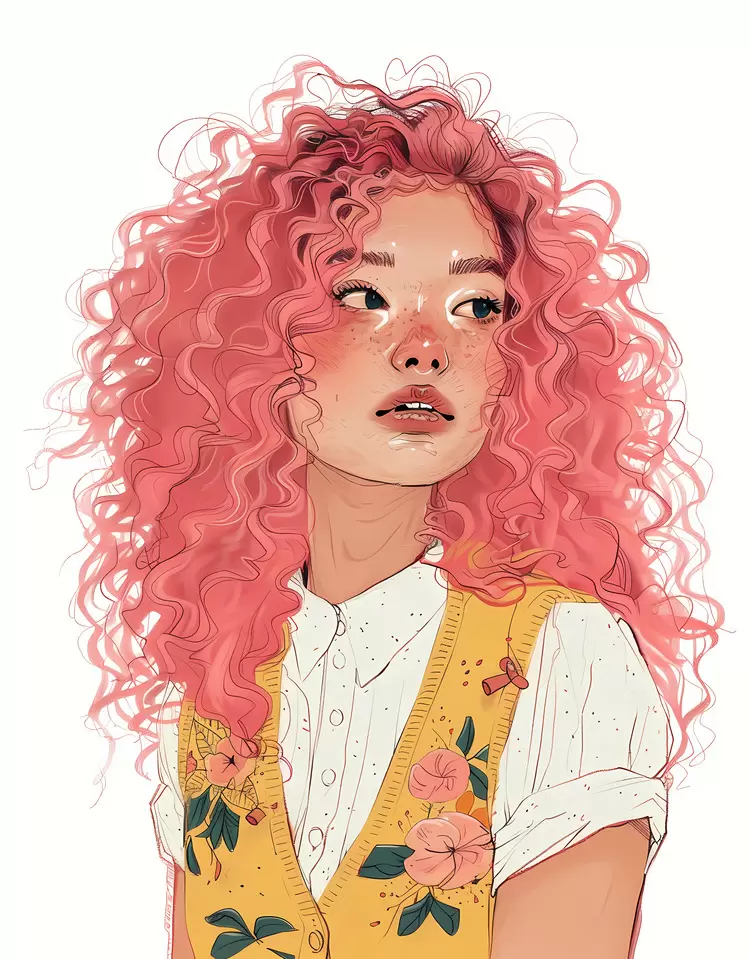 floral shirt White hair Orange hair floral print floral pattern