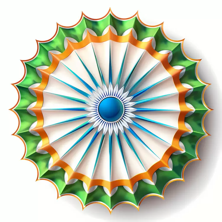 Indian Independence Day Rotary element Folded fan Wheel shape India flag