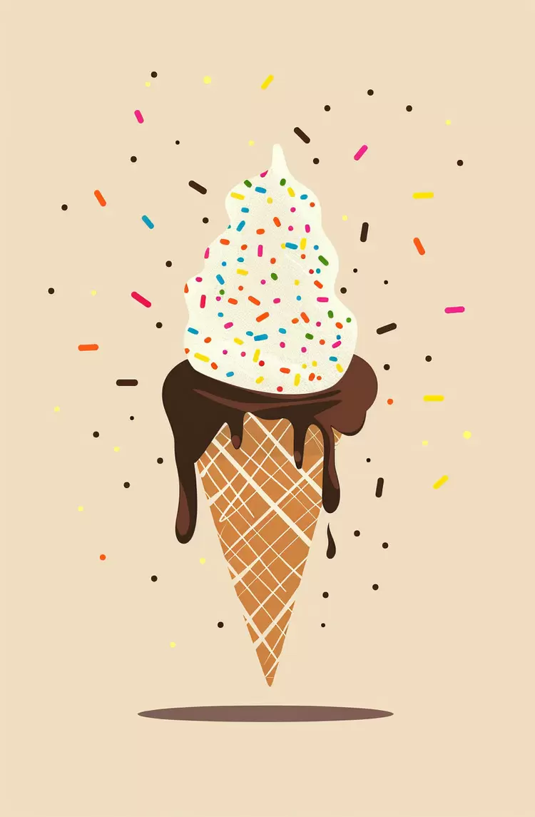 whipped cream ice cream cone RGB colors
