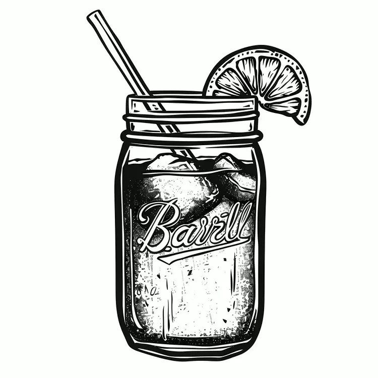 Vector art summer theme Serving glass Hand drawn Soda pop