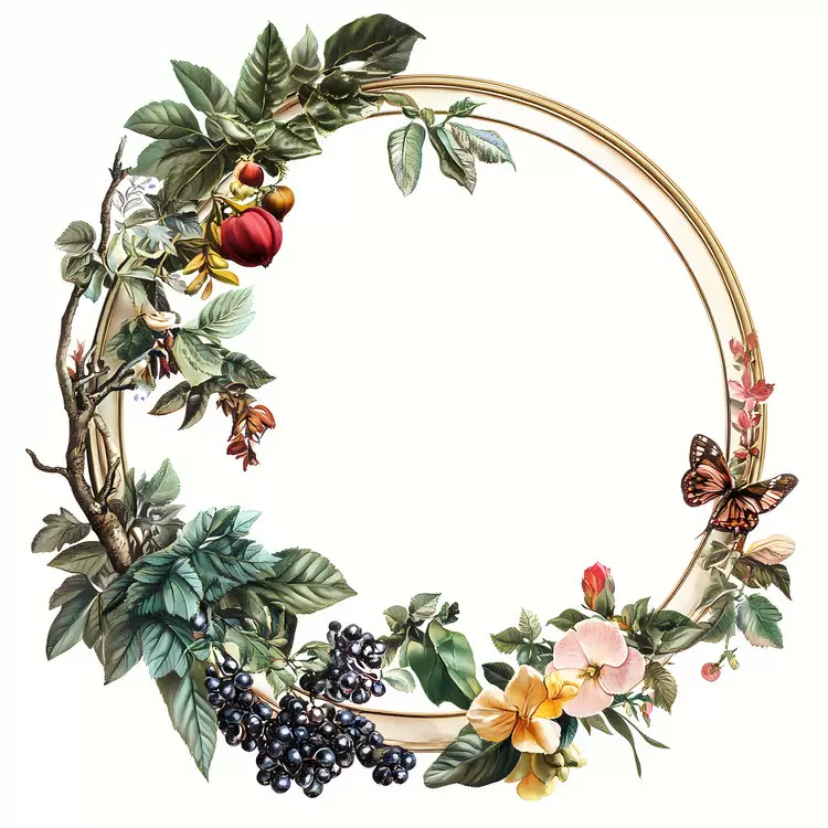 botanical illustration wildflowers garden illustration decorative frame