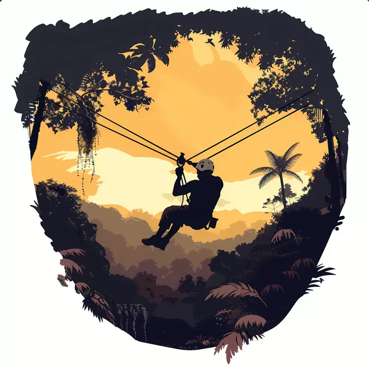 thrill exciting Zip Lining exhilarating jungle