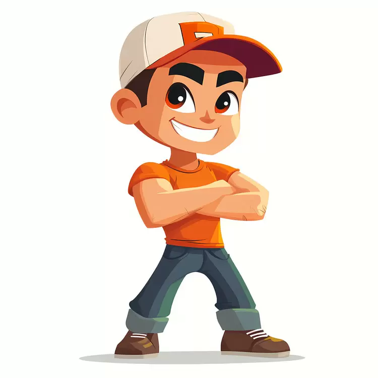 orange t - shirt person wearing a hat Sportsmanship casual wear children's clothing