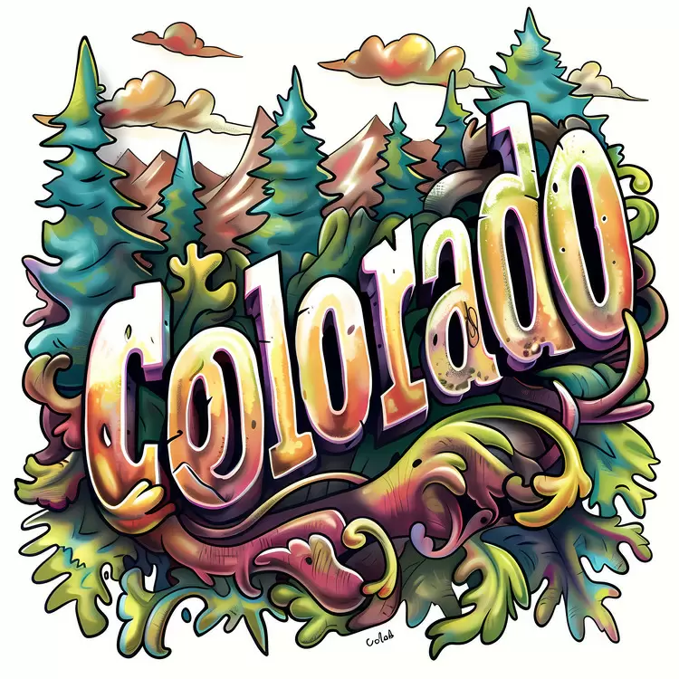 scenic digital serene woodcut vibrant