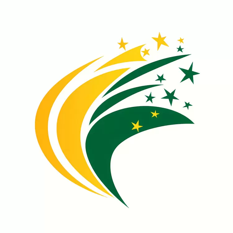 Brazil Independence Day yellow star logo stylized star leaf logo swirl design