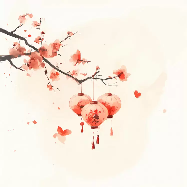 Japanese art Cherry blossoms Ornament Traditional art Chinese Valentines Day