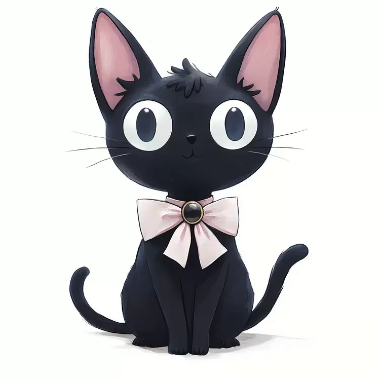pink bow tie black cat face eyes