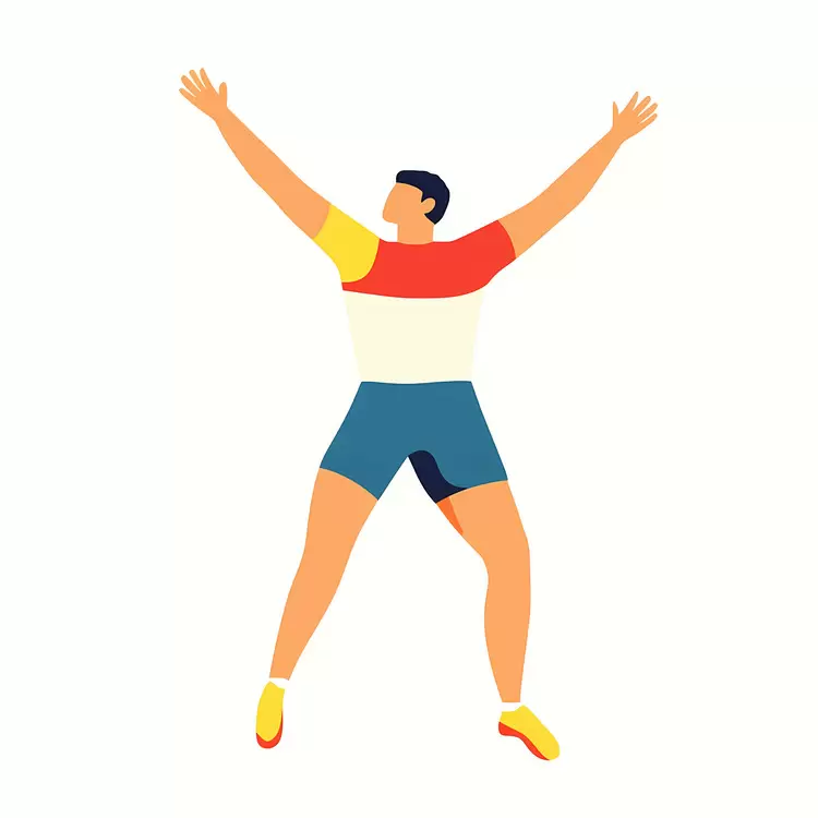 happy accomplished athlete winner proud