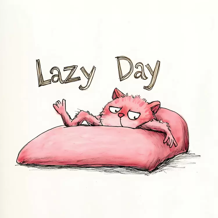 lazy day drawing style relaxation animal illustration soft colors