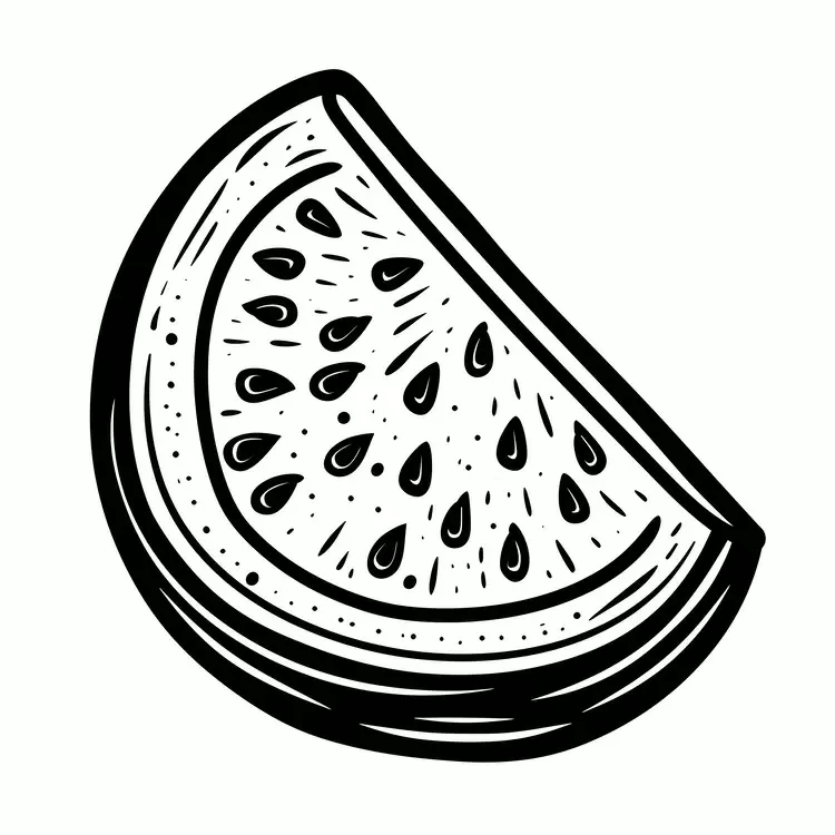 watermelon icon black and white illustration of watermelon slice fruit illustration summer theme