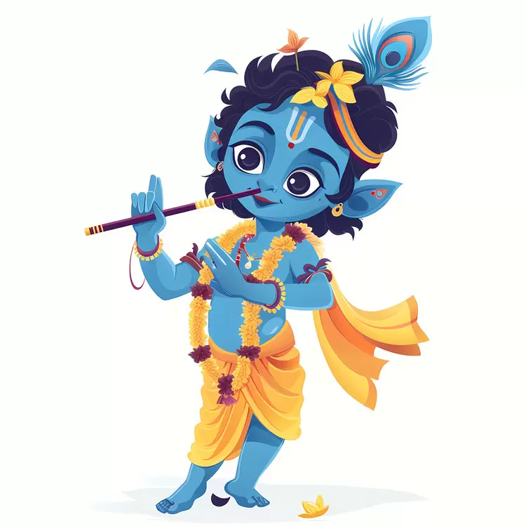 Iconography Lord Vishnu Nataraja Krishna Janmashtami Cartoon