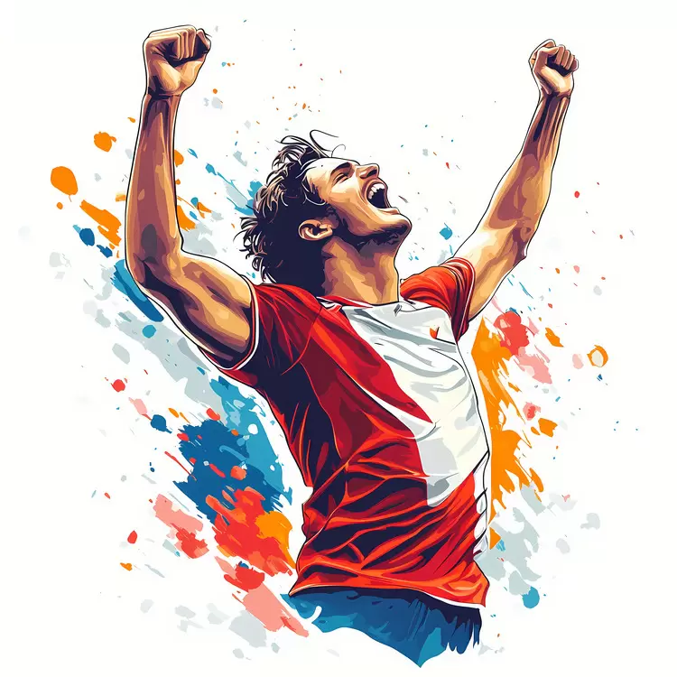 Sporty Funky Running Colorful athlete