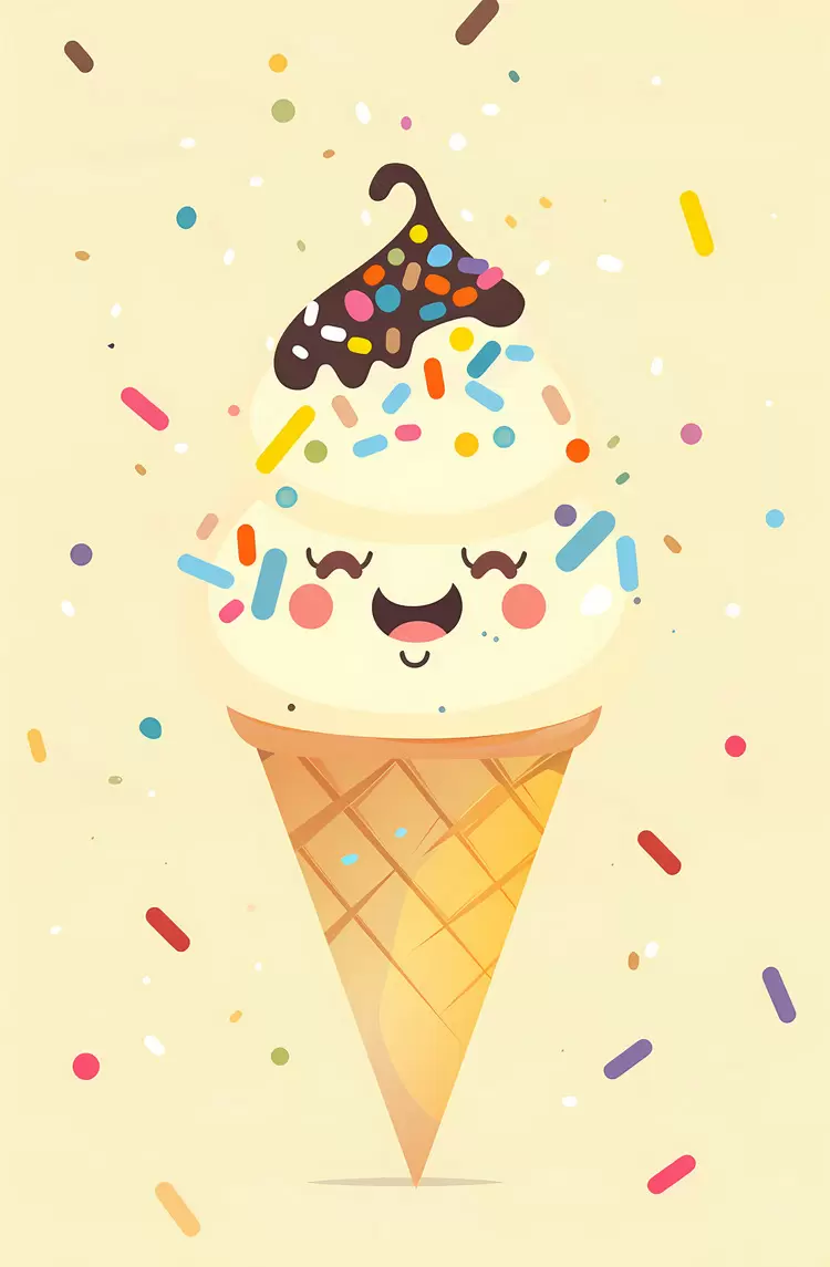 Lollipop ice cream cone Cute cartoon figure Sweet candy