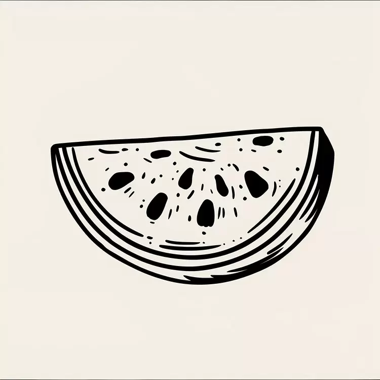 Retro summer theme Watermelon Artwork Hand-Drawn