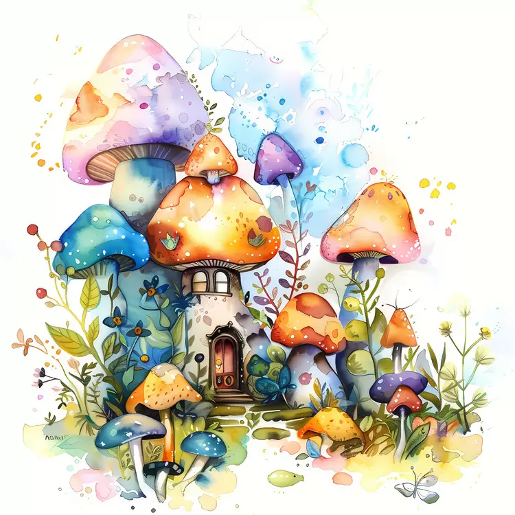 Whimsical Ethereal House Fungus Mushroom