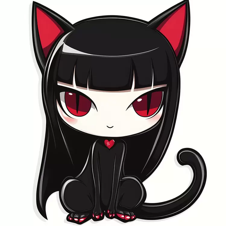 cute black cat vampire anime character Kuromi