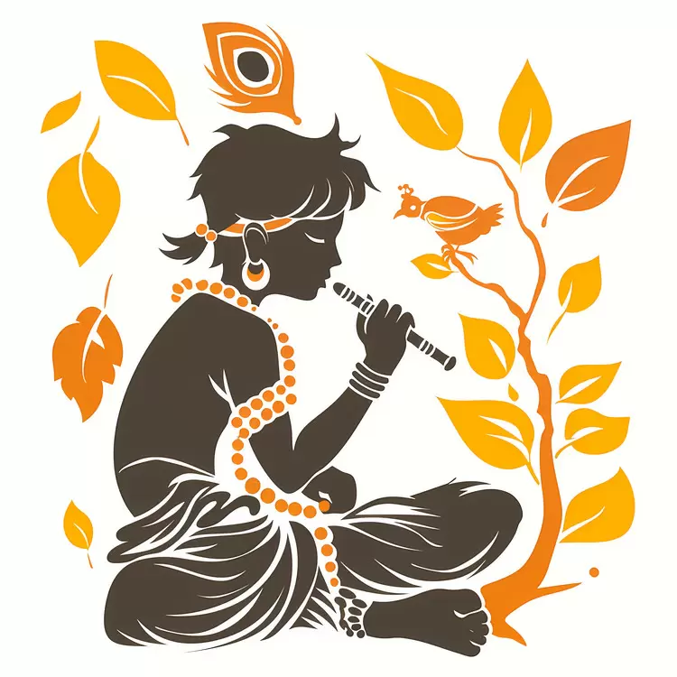 sun leaves Krishna Janmashtami tree musician
