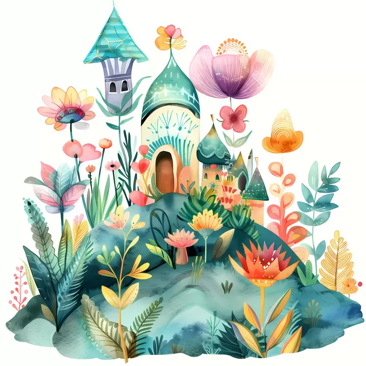 Fairy tale Princess's castle Woods Garden Fantasy castle