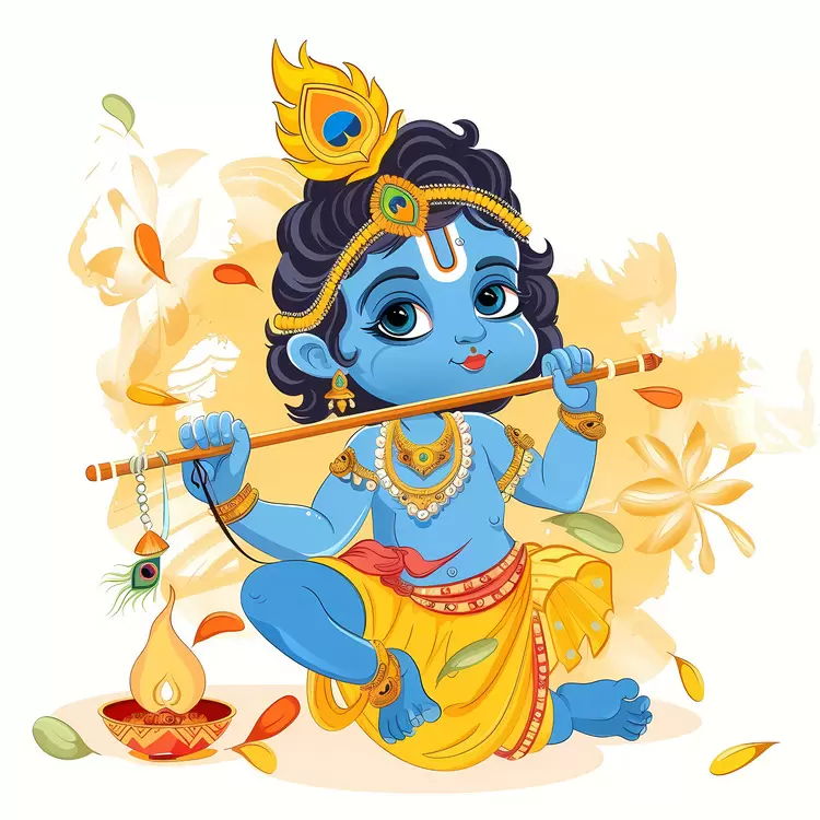 Krishna Janmashtami playing flute spiritual art hinduism lord krishna  s