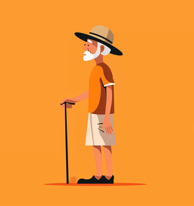 sunglasses white beard orange background old people hats