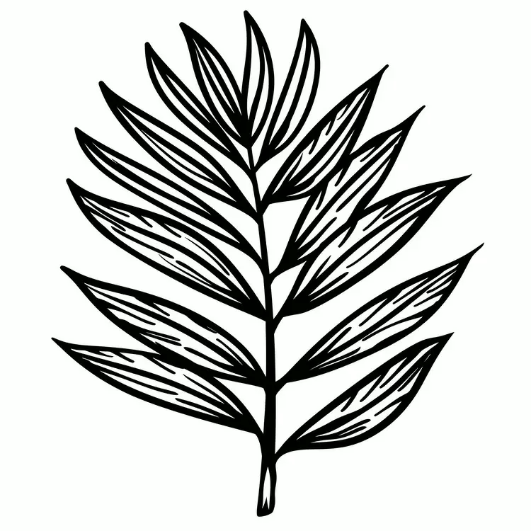 natural elements bamboo Hand Drawn Black and White