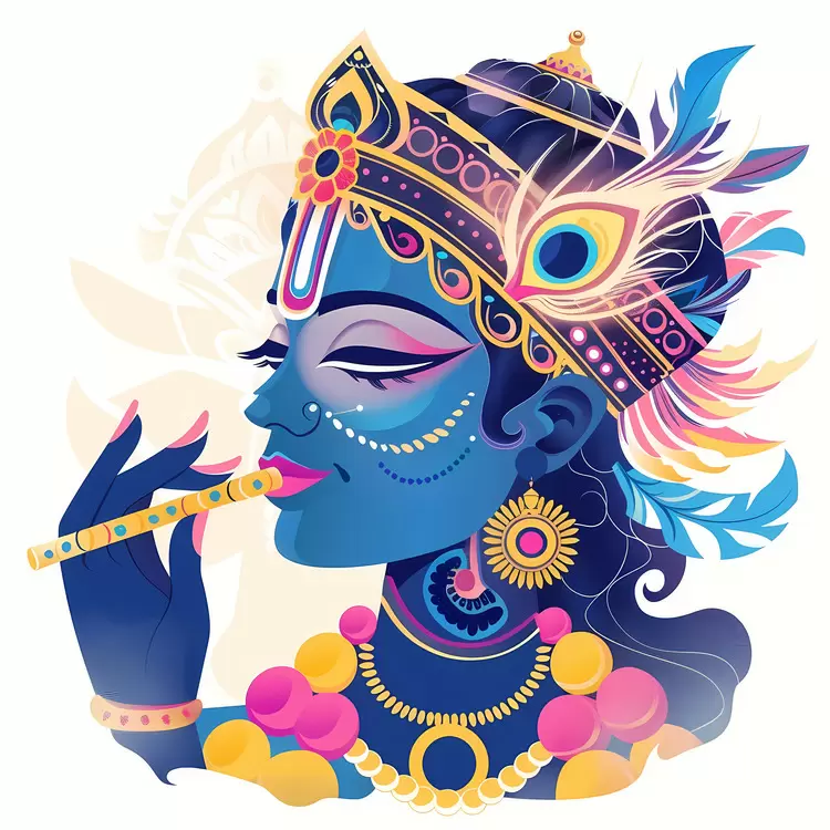 personification radha krishna hindu deity blue hued face and hair goddess